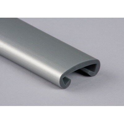 Kunststoff Flachhandlauf Klassisch F408-011 Wei&szlig;-aluminium