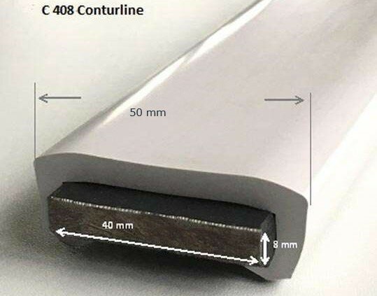 Kunststoff Flachhandlauf Modern C408-004 Verkehrsgrau